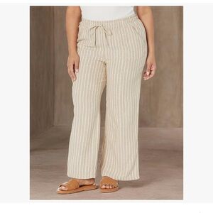 Women's Beige Striped Pants